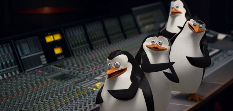 The penguins of madagascar visit Noisematch Studios in Miami, FL | Recording studio