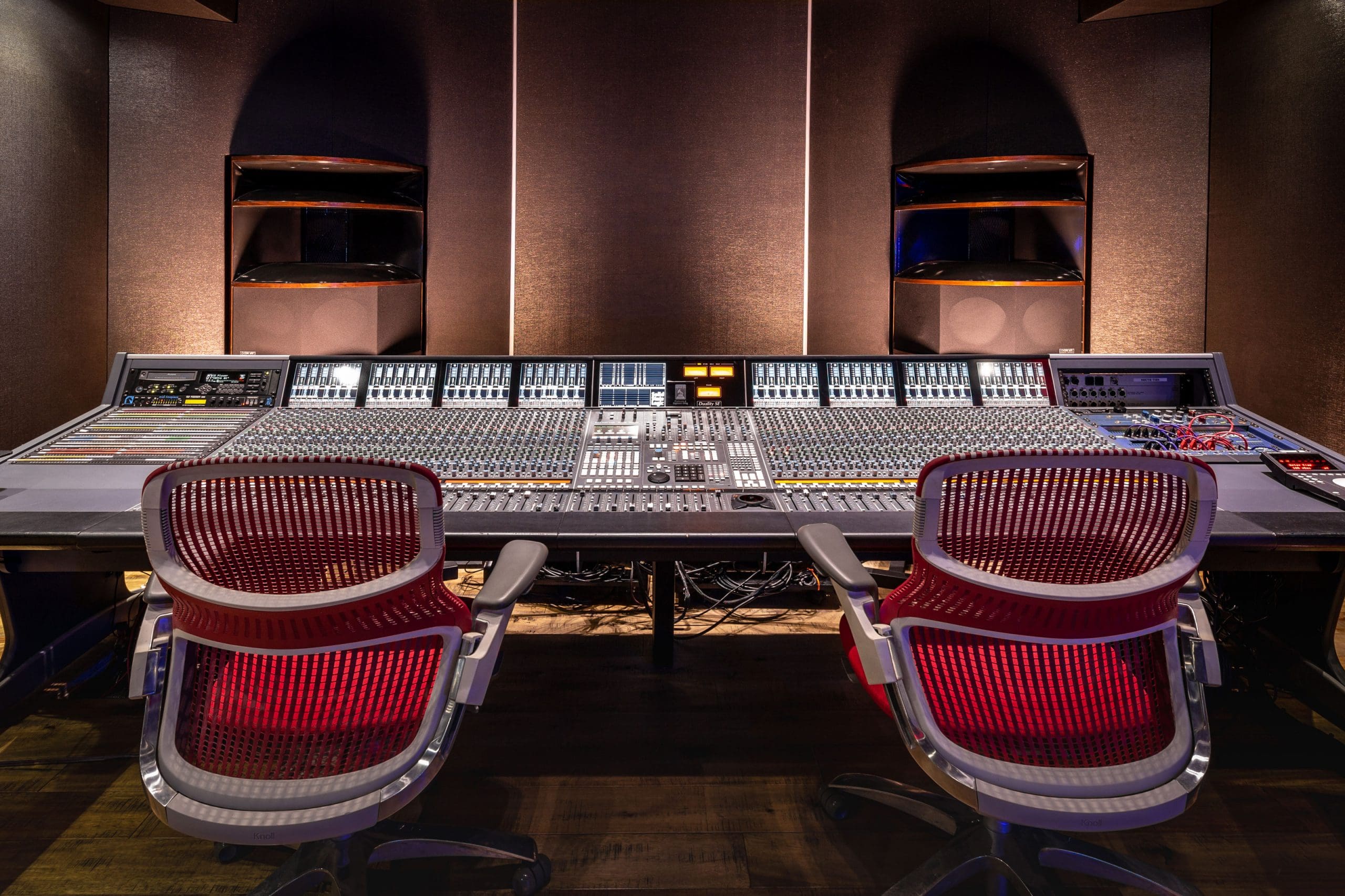 SSL Duality+Ocean Way HR2+Knoll generation chairs | The control room at Noisematch Studios in Miami, FL