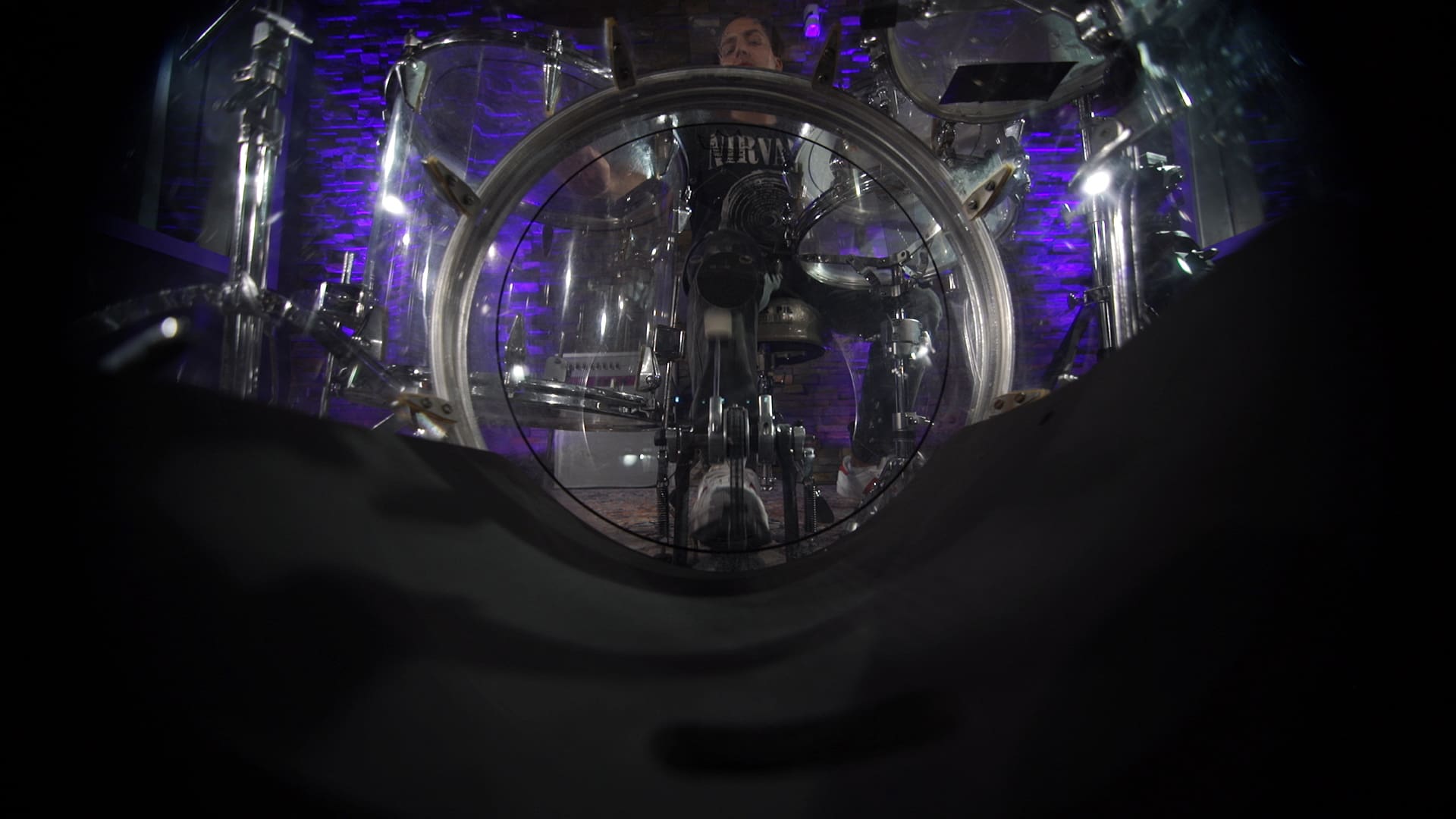 Alex J Playing drums at noisematch studios miami